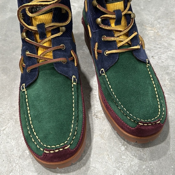 Ralph Lauren Polo Country Suede Corduroy Color Block Ranger Boots Men's Size 11 - Picture 2 of 8